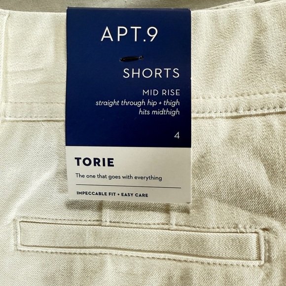 Apt 9 Torie Mid-rise Women's White Shorts. NWT size 4 - Picture 4 of 6